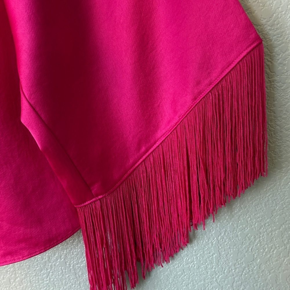 Trina Turk Vibrant Pink Fringe Blouse - Picture 6 of 7